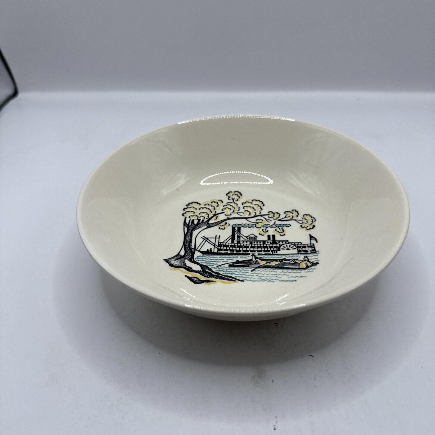 Oven Proof Marcrest Stetson American Heritage Cereal Soup Bowl Steam River Boat