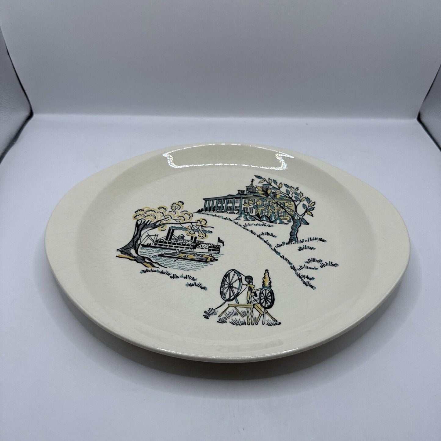 VTG Stetson Marcrest American Heritage Ovenproof Platter Made in USA White EUC